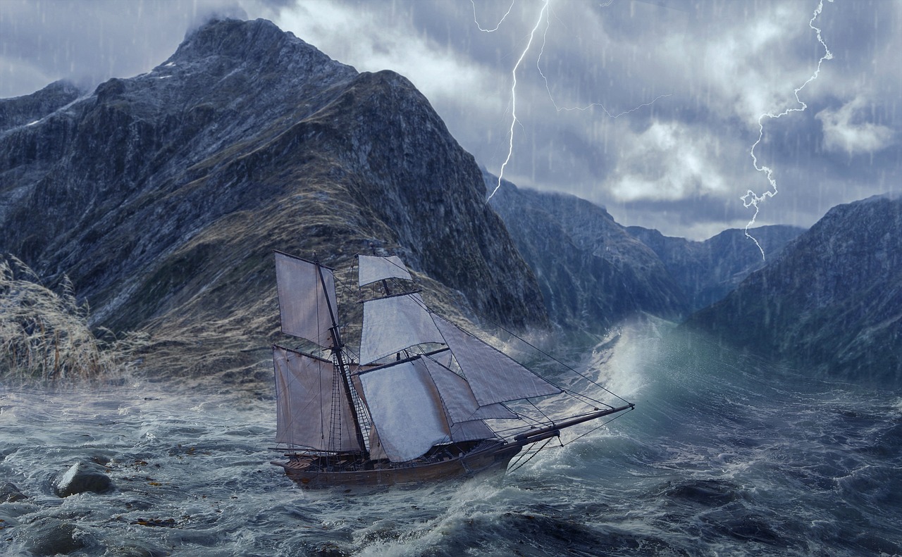 ship in a storm