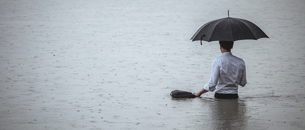 man in the water