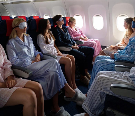 pjs on a plane