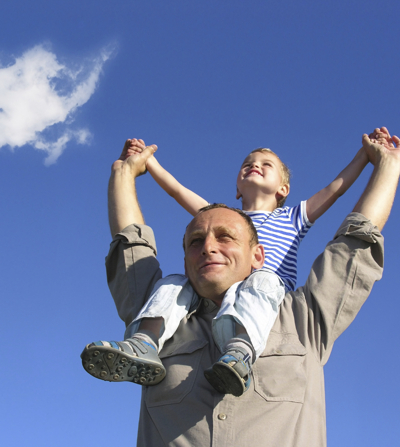 son on shoulders