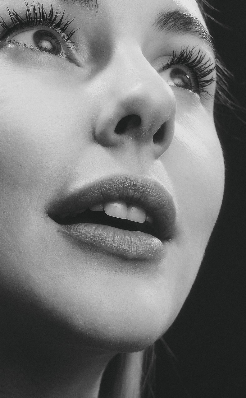 woman looking up