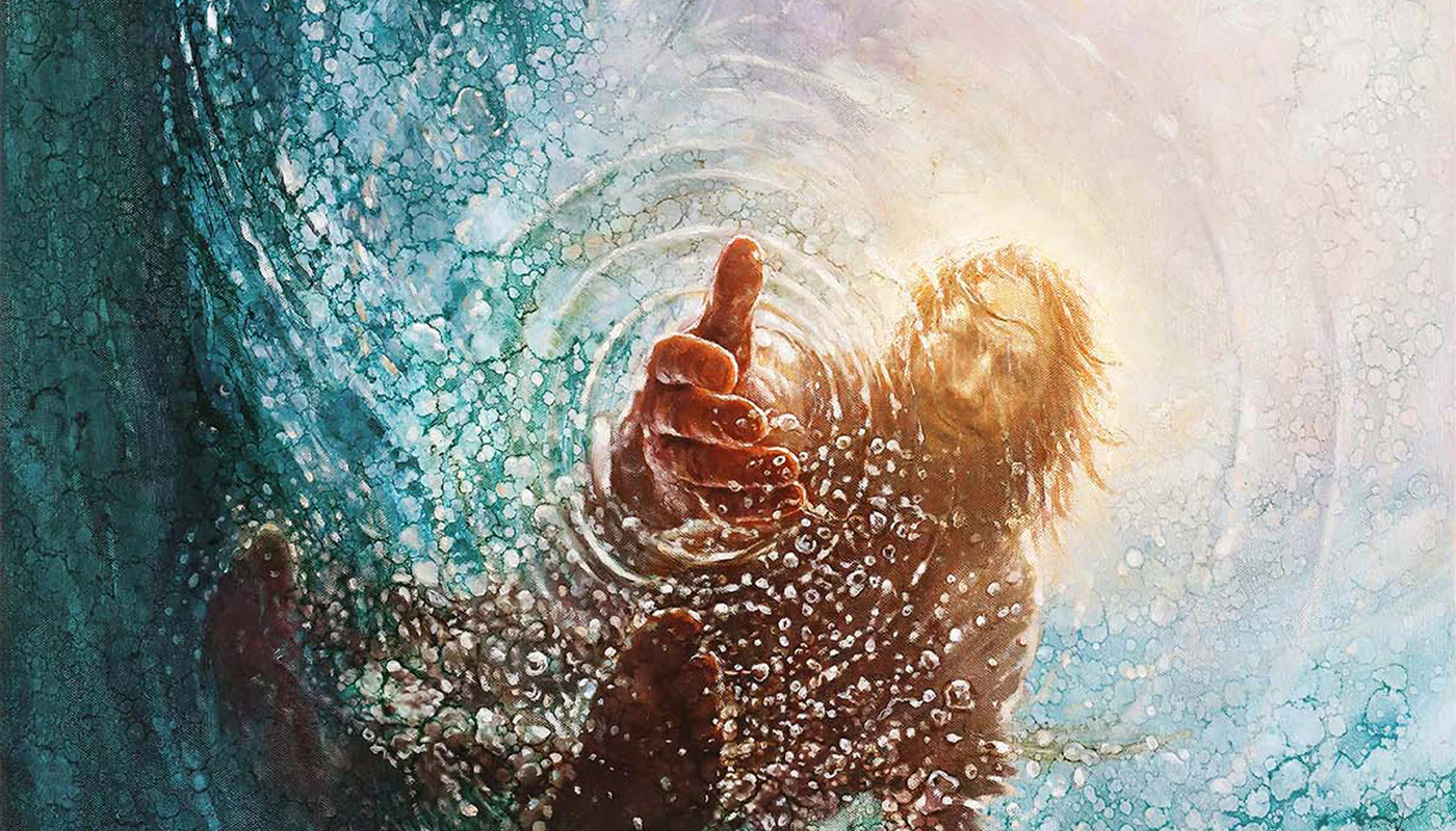 Jesus reaching