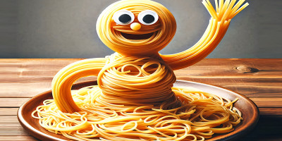spaghetti face waving
