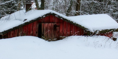 snowed in cabin