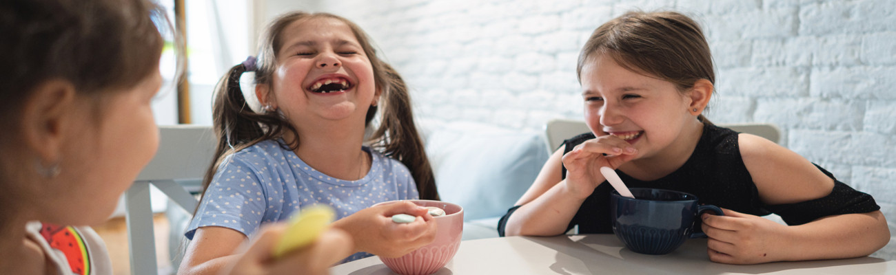 young girls laughing