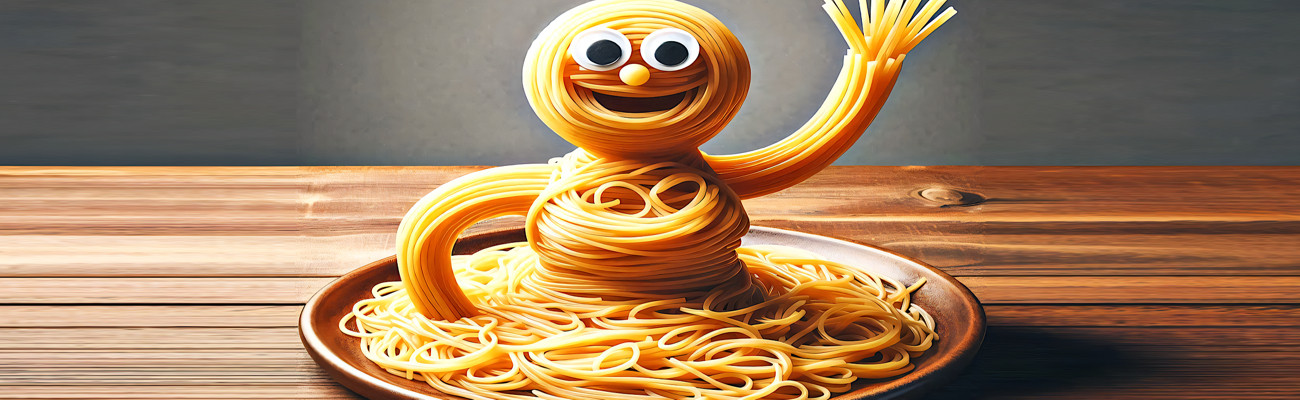 spaghetti face waving
