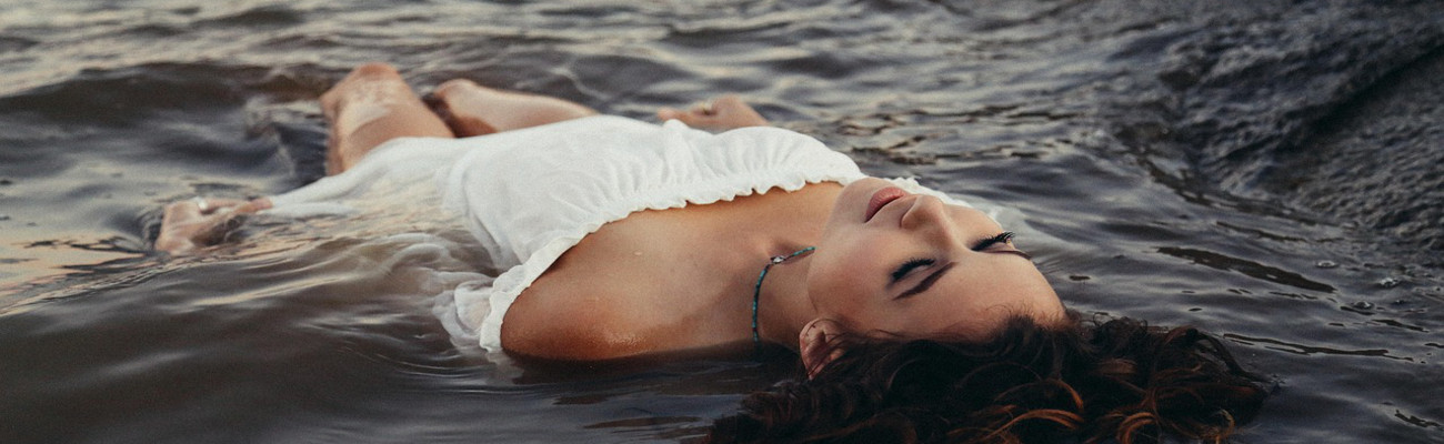 woman floating in water