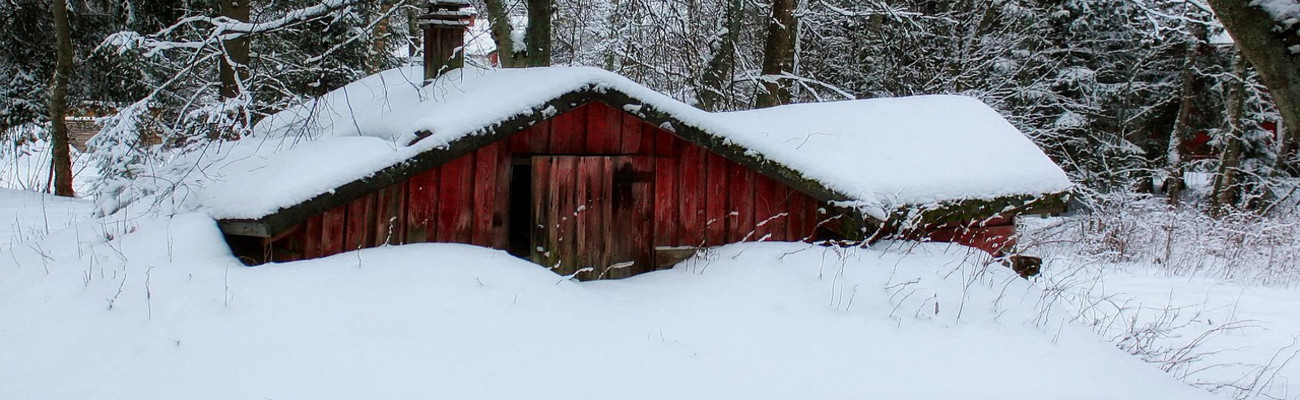 snowed in cabin